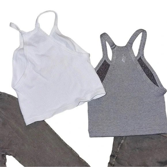 NEW [3-Pc] Free People Movement Good Karma Flare Leggings, & 2 Crop tops - Picture 2 of 6